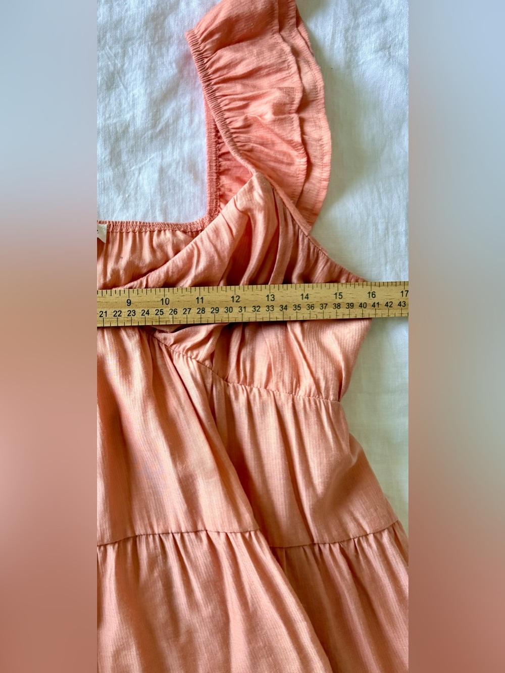 Blu Pepper Coral Tiered Mini Dress Small Ruffle Sleeve Boho Babydoll Rayon - Picture 5 of 12